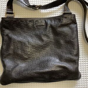 Gucci Dark Leather Crossbody Bag